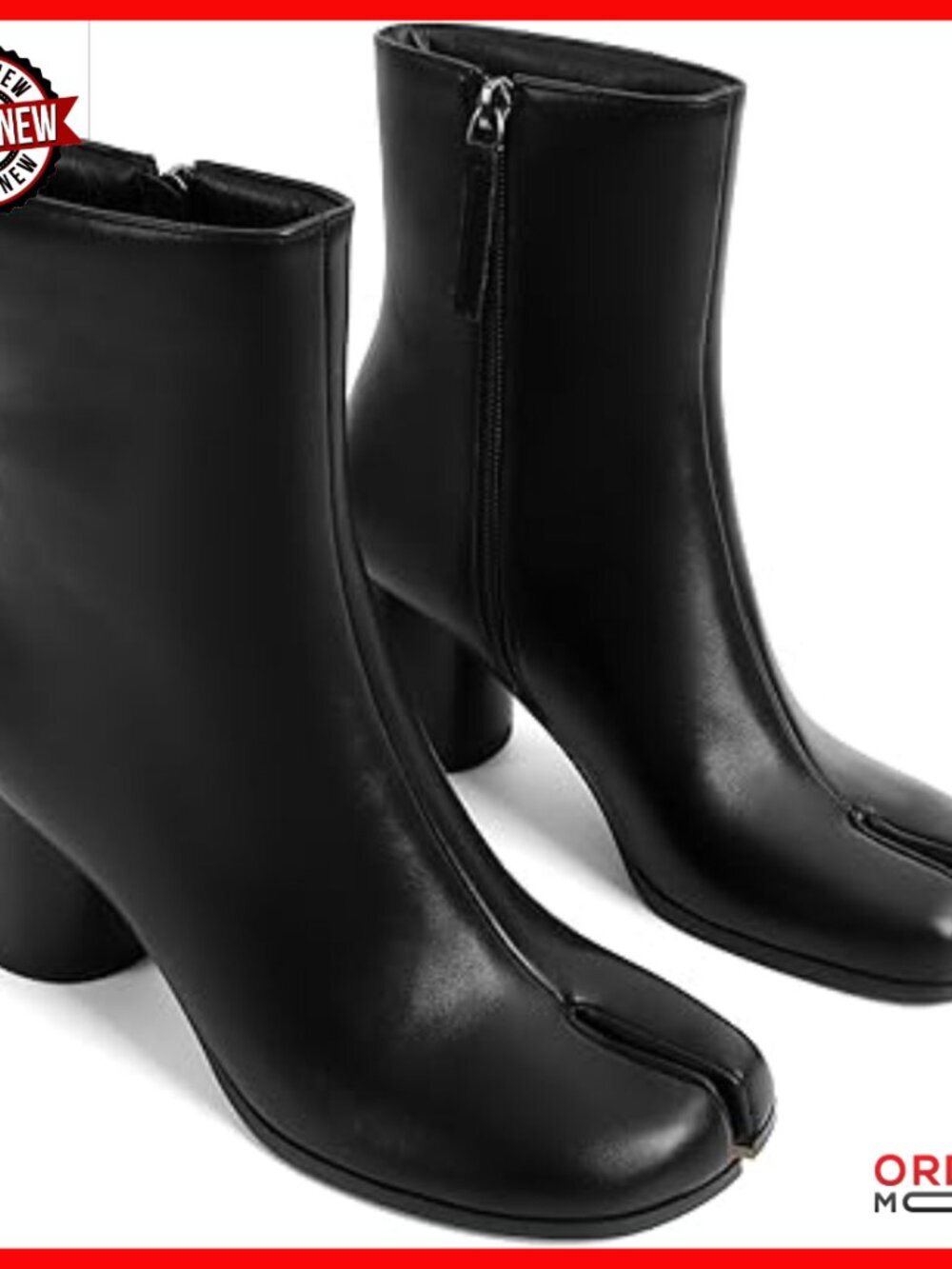 Women's Split Toe Ankle Boots Chunky Block Heel Side Zip Retro Tabi Shoes